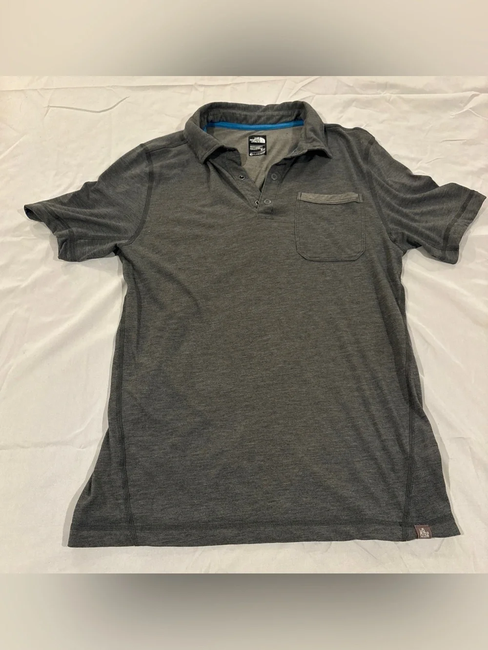 The North Face Men's Gray Polo with Chest Pocket